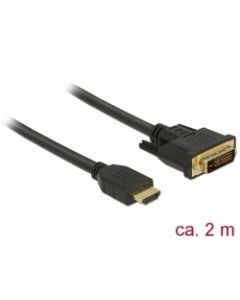 Delock Kabel HDMI na DVI 24+1 obousměrný 2 m