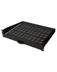 DIGITUS 2U výsuvná police na skříňky od hloubky 450 mm 88x483x352 mm, do 30 kg, černá (RAL 9005)