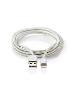 Nedis CCTB39300AL20 - Synchronizační a nabíjecí kabel | Apple Lightning 8-pin Zástrčka - USB A Zástrčka | 2 m | Hliník