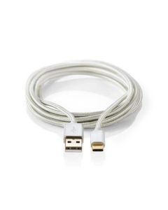 Nedis CCTB60600AL10 - USB 2.0 kabel | Typ-C Zástrčka - A Zástrčka | 1 m | Hliník