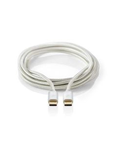 Nedis CCTB64700AL20 - Kabel USB 3.1 (Gen1) | Typ-C Zástrčka - Typ-C Zástrčka | 2 m | Hliník