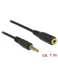 Delock Prodlužovací kabel Stereo Jack 3,5 mm 5 pin samec na samici 1 m černý