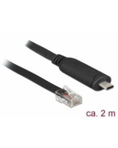 Delock Adaptér USB 2.0 Typ-C samec > 1 x Serial RS-232 RJ45 samec 2,0 m