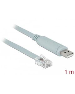 Delock Adapter USB 2.0 Type-A male > 1 x Serial RS-232 RJ45 male 1,0 m grey