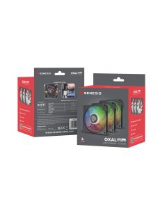 Ventilátor Genesis OXAL 120 ARGB, 3-Pack, černý