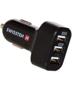 SWISSTEN CAR CHARGER WITH 3x USB 5,2A POWER