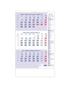 Nástěnný tříměsíční kalendář 2027 s poznámkami, mo