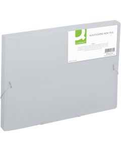 Box na spisy Q-C A4 s gumič, transp. mléčná 2,5cm