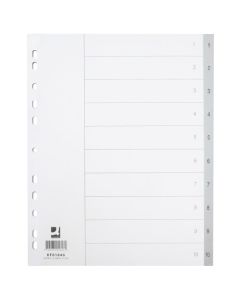 Plast.rozlišovače Q-Connect - A4+, šedé, sada 1-10