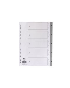 Plast.rozlišovače Q-Connect-A4, bílošedé, sada 1-5