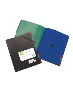 Třídicí kniha Q-Connect-A4,12 přihrádek,černá,1ks