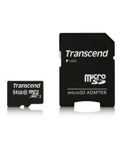 Transcend 64GB microSDXC (Class 10) paměťová karta (s adaptérem)