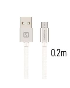 SWISSTEN DATA CABLE USB / MICRO USB TEXTILE 0,2M GREY
