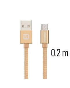 SWISSTEN DATA CABLE USB / MICRO USB TEXTILE 0,2M GOLD