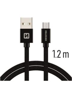 SWISSTEN DATA CABLE USB / MICRO USB TEXTILE 1,2M BLACK