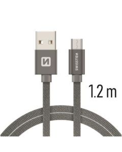 SWISSTEN DATA CABLE USB / MICRO USB TEXTILE 1,2M GREY