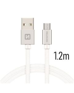 SWISSTEN DATA CABLE USB / MICRO USB TEXTILE 1,2M SILVER