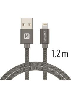 SWISSTEN DATA CABLE USB / LIGHTNING TEXTILE 1,2M GREY