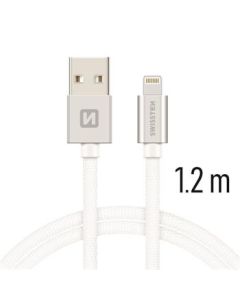 SWISSTEN DATA CABLE USB / LIGHTNING TEXTILE 1,2M SILVER