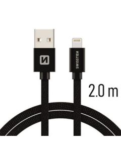 SWISSTEN DATA CABLE USB / LIGHTNING TEXTILE 2,0M BLACK