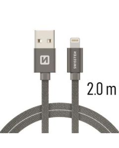 SWISSTEN DATA CABLE USB / LIGHTNING TEXTILE 2,0M GREY