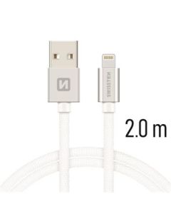 SWISSTEN DATA CABLE USB / LIGHTNING TEXTILE 2,0M SILVER