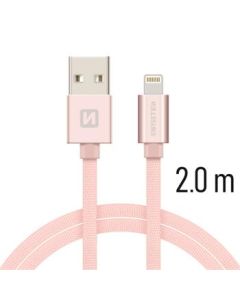 SWISSTEN DATA CABLE USB / LIGHTNING TEXTILE 2,0M PINK