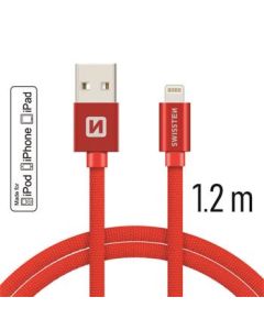 SWISSTEN DATA CABLE USB / LIGHTNING MFi TEXTILE 1,2M SILVER