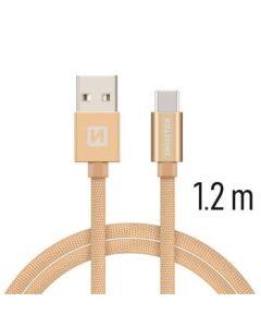 SWISSTEN DATA CABLE USB / USB-C TEXTILE 1,2M GOLD