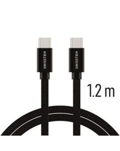 SWISSTEN DATA CABLE USB-C / USB-C TEXTILE 1,2M BLACK