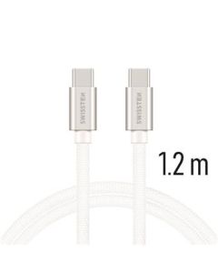 SWISSTEN DATA CABLE USB-C / USB-C TEXTILE 1,2M SILVER