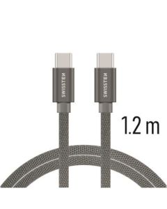 SWISSTEN DATA CABLE USB-C / USB-C TEXTILE 1,2M GREY
