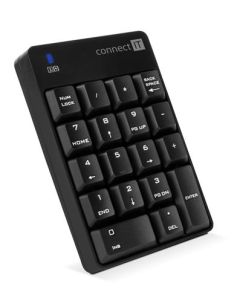 CONNECT IT NumCALC bezdrátová numerická klávesnice, (+ 1x AAA baterie zdarma), ČERNÁ