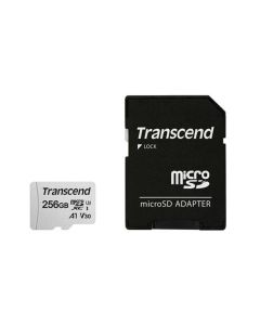 Transcend 256GB microSDXC 300S UHS-I U3 V30 A1 (Class 10) paměťová karta (s adaptérem), 95MB/s R, 40MB/s W