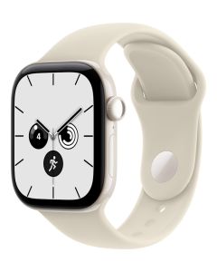 Apple Watch Series 12 Cellular 42mm perlově bílá keramika  s pískovým sportovním řemínkem - M/L