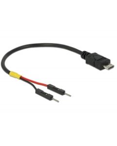 Delock USB napájecí kabel Micro-B na 2 x kolíkové konektory oddělené, napájecí, 10 cm