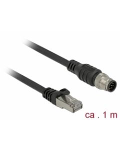 Delock Kabel s konektorem RJ45 na konektor M12 8 pin A-kódování Cat.5e SFTP 1 m