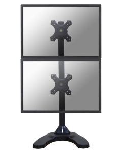 Neomounts FPMA-D700DDV/Držák displeje/na stůl/10-27"/stojan+průchodka/VESA 100X100/nosn. 2x6kg/2 displeje vert/černý