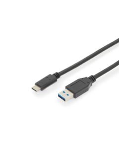 Digitus Připojovací kabel USB typu C, typ C na A M/M, 1,0 m, všechny funkce, Gen2, 3A, 10 GB, verze 3.1, CE, bl
