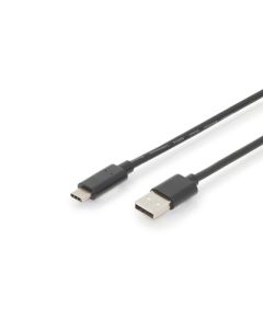 Digitus Připojovací kabel USB typu C, typ C na A M/M, 3,0 m, 3A, 480 MB, verze 2.0, bl