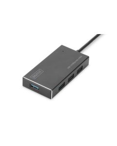 DIGITUS Hub USB 3.0, 4 porty vč. Napájení 5V / 2A Hliníkový kryt