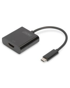 DIGITUS Adaptér USB typu C na HDMI, 4K/30 Hz délka kabelu 19,5 cm, černá