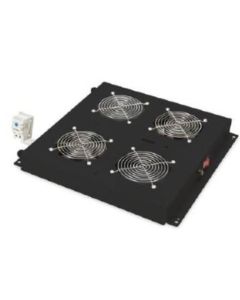 DIGITUS Střešní větrací jednotka, Unique síťové a Dynamic Basic, 2 ventilátory , termostat, spínač, černý (RAL 9005)