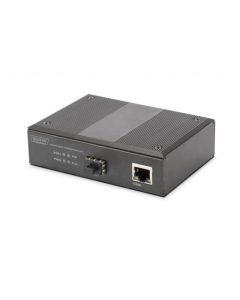DIGITUS Professional Industrial Gigabit PoE Media Converter PSE, RJ45, SFP