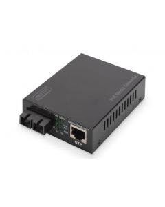 DIGITUS Professional Gigabit PoE media converter, RJ45 / SC, SM, PSE