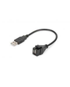 DIGITUS Keystone jack USB 2.0 pro DN-93832, 16 cm kabel, černý (RAL 9005)