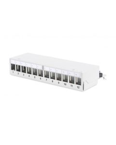 DIGITUS Modular Desktop Patch Panel, stíněný 12 portů, světle šedá