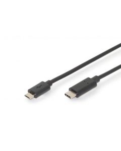 Ednet Připojovací kabel USB typu C, typ C na micro B M/M, 3,0 m, 3A, 480 MB verze 2.0, bl