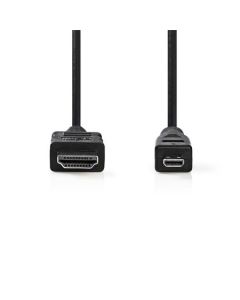 Nedis CVGB34700BK20 - Kabel High Speed HDMI™ s Ethernetem | HDMI Konektor - HDMI Micro Konektor | 2 m | Černá barva