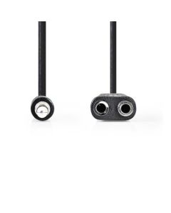 Nedis CAGB22100BK02 - Stereofonní Audio Kabel | 3,5mm Zástrčka - 2× 3,5mm Zásuvka | 0,2 m | Černá barva